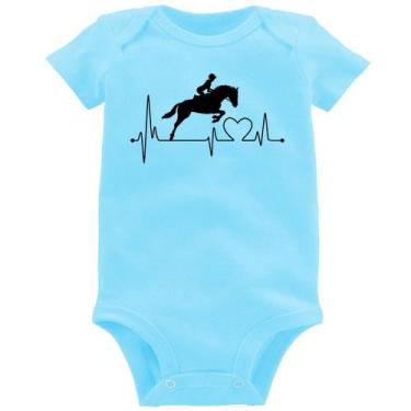 Imagem de Body Bebê Hipismo Batimentos Cardíacos - Foca na Moda, Azul bebê, P