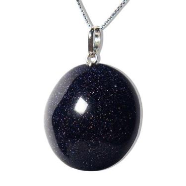 Imagem de Colar Cabochão Disco Pedra Estrela Pino e Presilha Prata 950 - Cristai