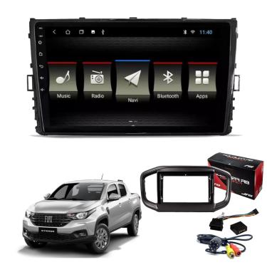 Imagem de Central Multimídia Android Som Jr8 Diamond 9 Polegadas Fiat Strada 2021 à 2024 c/ Câmera Ré