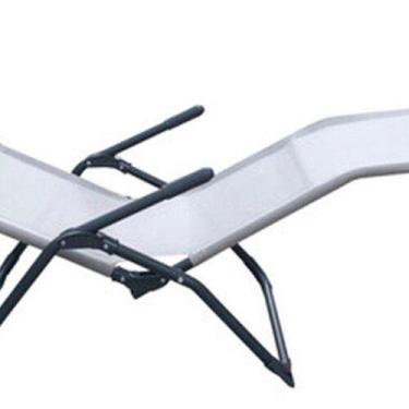 Imagem de Espreguicadeira Cinza Aco Reclinavel 2 Posicoes 99x60x142 Cm - Nateria