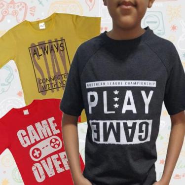 Imagem de Kit 3 Camisetas Infanto Juvenil Masculina Cor variadas - Paraíso Do Co