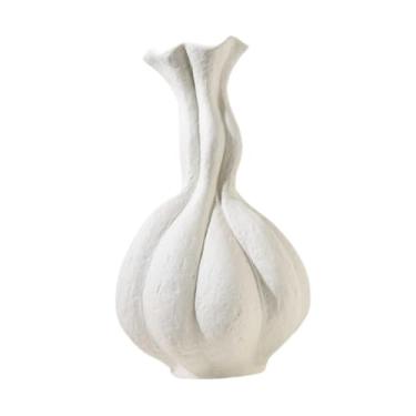 Imagem de FLCPJGV Vaso de flor de cerâmica vaso decorativo ornamento de desktop de arranjo de flores para mesa de café, Branco