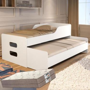 Imagem de Bicama Solteiro Com Colchões D33 Gold Cama Bibox Reforçada com Auxilia