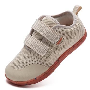 Imagem de WateLves Tênis infantil para crianças pequenas, largo, descalço, para meninos e meninas, minimalista, respirável, leve, para caminhada, ajuste natural, sola sem queda, Bn435/Bege, 15