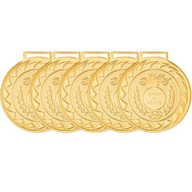 Imagem de Kit 50 Medalhas Comemorativa Esporte Honra Mérito Ouro Pr Bz - Crespar