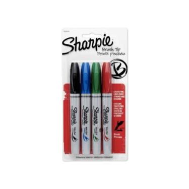 Imagem de Marcador Permanente Sharpie Brush 4 Cores