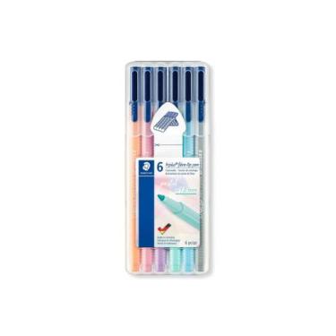 Imagem de Caneta Hidrográfica Staedtler Triplus Fibre-tip Pastel 06 Cores
