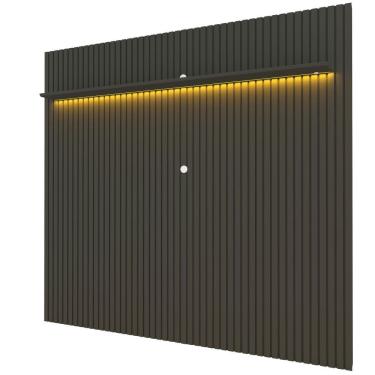Imagem de Painel Gelius Nobre ripas autênticas 100% mdf largura de 2,30 metros com LED para TV de ate 85 polegadas Grafite
