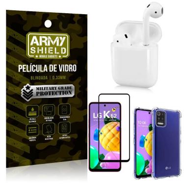 Imagem de Fone Bluetooth LY-122 LG K62 / K62 Plus + Capinha Anti Impacto + Película 3D - Armyshield