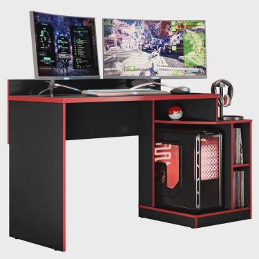 Imagem de Mesa De Gamer Play-Móveis Albatroz - Preto / Vermelho