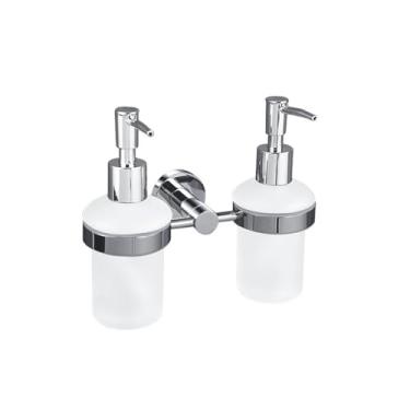 Imagem de Acessórios de banheiro polidos Suporte para papel higiênico Gancho para roupão Suporte para saboneteira Toalheiro Suporte para escova de vaso sanitário de aço inoxidável, dispensador duplo