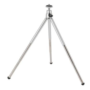Imagem de 15-30cm Tripé Ajustável LED Floor Lamp Stand Liga de Alumínio Outdoor Camping Fan Light Tripé Vertical Triangular Suporte Thread Retrátil Armazenamento 6mm
