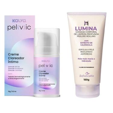 Imagem de Creme Clareador íntimo Esfoliante Lumina Pós depilação Kit - Kalya