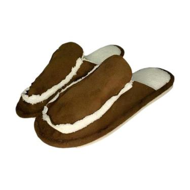 Imagem de Pantufa Mocassim Térmica Solado De Borracha Marrom 36/37 - Red Star, F