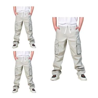Imagem de Kit 3 Calça Cargo Masculina Jogger Skatista Street Confortável De Alta