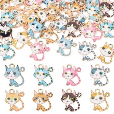 Imagem de Spritewelry 32 pingentes de liga esmaltada, tema animal, amuleto de esmalte, sortidos, gatos, cães, música, pingentes para fazer joias, colar, pulseira, artesanato, Metal não precioso, Sem Pedra