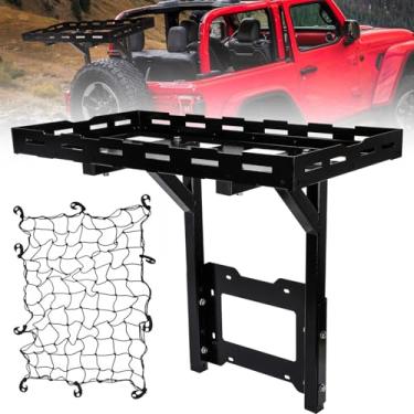 Imagem de TOPOWN Rack de carga de pneu sobressalente adequado para Jeep Wrangler JK e JKU Unlimited 2/4 portas 2007-2018, cesta de bagagem de pneu sobressalente, cesta de carga OE porta traseira