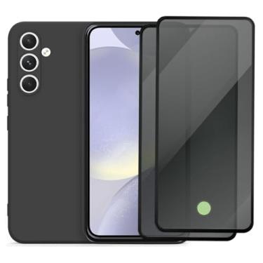 Imagem de Kit Capa Capinha Aveludada Anti Impacto e 2 Película De Privacidade Para Samsung Galaxy S24