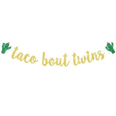 Imagem de Banner Taco Bout Twins, chá de bebê Fiesta, Taco Bout Babies, chá de bebê com tema mexicano/decorações de festa revelação de gênero