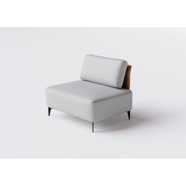 Imagem de Sofá Dream Box Moderno Módulo 100cm Cinza com Courino Terracota - Rede Móveis