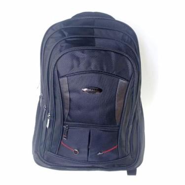 Imagem de Mochila Escolar De Costa Preta Com 5 Bolsos Reforçada 19 Pol - Elite