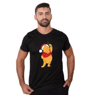 Imagem de Camiseta Natalina Ursinho Pooh Noel Manga Curta Adulto e Infantil - Un