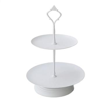 Imagem de Suporte para Bolo 1/2/3 Camada Festa Decoração de Casamento Mesa de Sobremesa Rack de Cupcake de Grande Capacidade Rack de Exibição de Bolo de Pão Suporte para Sobremesa(Branco,Médio)
