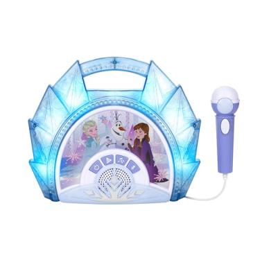 Imagem de Alto-falante Frozen Sing Along Boom Box com microfone para fãs de brinquedos congelados para meninas, máquina de karaokê infantil com música integrada e luzes intermitentes