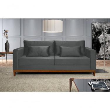 Imagem de Sofá Bahamas 1,70 Veludo Living Fixo Império Veludo Grafite 163