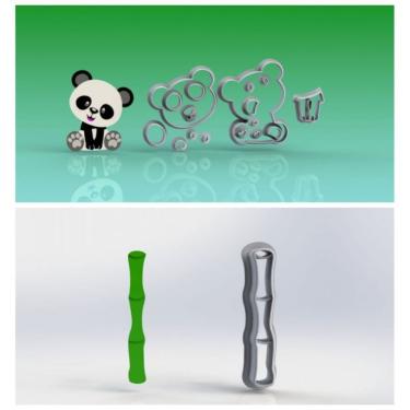 Imagem de Cortador Kit Panda E Bambu Tamanho 6Cm