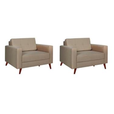 Imagem de Conjunto com 2 Poltronas Living II Bege - Mobly