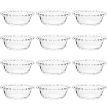 Imagem de Kit 12 Cumbucas de Vidro 180ml Pearl Bowls Transparentes Wolff Sobremesas Petiscos Frutas