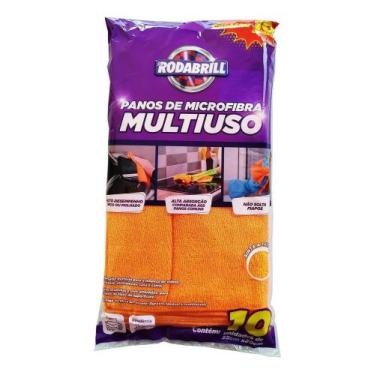 Imagem de Flanela Pano Microfibra Multiuso Evita Riscos C/ 10 Un - Rodabrill