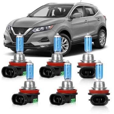 Imagem de OQSNCV Kit De Lâmpadas Farol Halógenas Para Nissan Rogue (2014-2022), Alto H11 + Baixo Neblina, Pacote Com 6