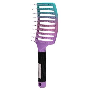 Imagem de 1 peça de escova de cabeleireiro, pente de massagem para couro cabeludo, feminino, nylon, escova de cabelo molhado e cacheado, ferramentas para modelar cabelo (nylon roxo)