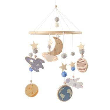 Imagem de Móbile Para Berço | Decoração Infantil Em Para Quarto De Bebê | Estimulação Visual para Bebés Móbil de Berço Giratório 360 Graus Auxílio para Sono e Brincadeiras Noturnas para Berçário