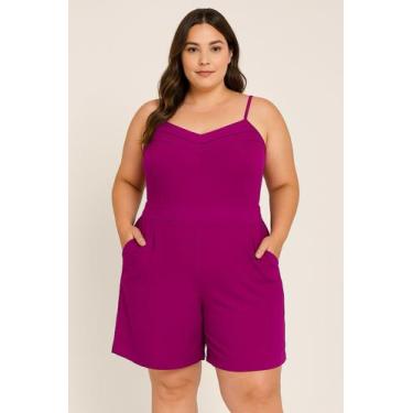 Imagem de Macaquinho Feminino Plus Size Alça Com Regulador - Leve, Confortável, 