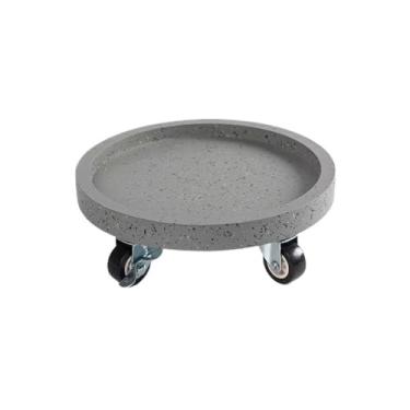 Imagem de Prato de Flores Palete redondo para plantas com bandejas coletoras de gotejamento com rodas, pires para vasos de flores de resina sintética Vaso(Gray,XXX-Large)