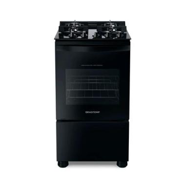 Imagem de Fogão de Piso Brastemp 4 Bocas com Mesa de Vidro e Forno 61L Preto Biv