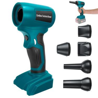 Imagem de Soprador de ventilador turbo elétrico sem fio, soprador de folhas para bateria Bosch de 18 V, ventilador portátil a jato de 130.000 RPM, velocidade do vento variável, para limpeza e secagem (bateria