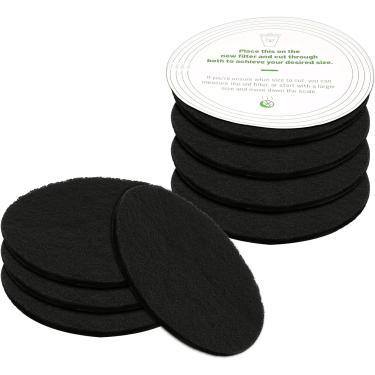 Imagem de Ezebesta Pacote Com 8 Filtros De Carvão Ativados Para Composteira, Balde Redondo Cozinha Interna, Folhas Reposição, Tamanho Universal Gabarito Até 7,25"
