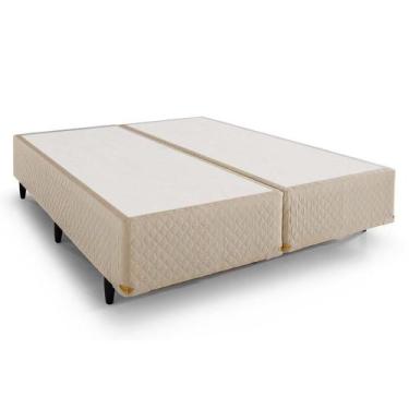 Imagem de Cama Box Base King Size Triumph Bordado White (193x203x39) - Herval