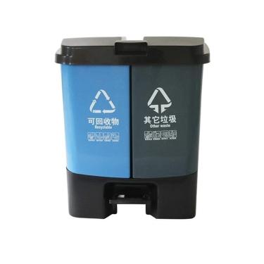 Imagem de Lixeira Multiuso Classificação Barril Duplo Lata Lixo Tipo Pé Lata Lixo Reciclável Lixeiras Internas/externas 50L(80l)