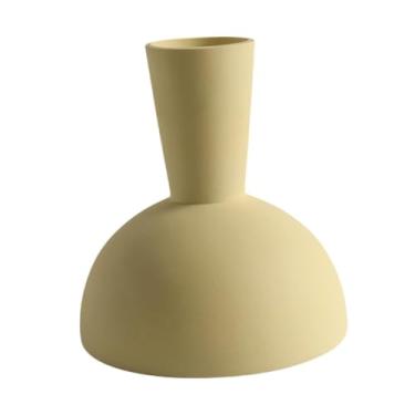 Imagem de Ｂｅｓｇａ Vaso de cerâmica para flores, arranjo de flores, vaso de porcelana fosco versátil, suporte para plantas para corredor, decoração de mesa interna de, Amarelo