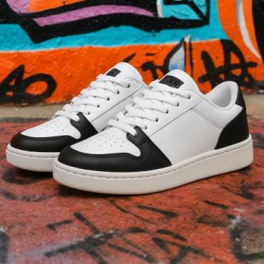 Imagem de Tenis Masculino Social Sneaker em Couro Cano Baixo Estilo Urbano Super