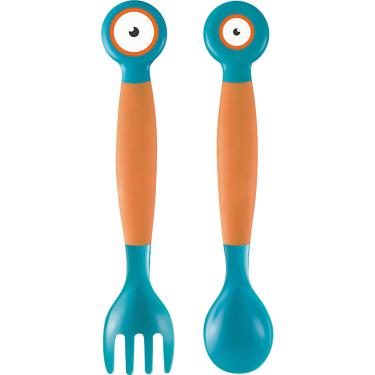 Imagem de Kit Garfo e Colher Flexível BB247 Multikids Laranja Sortido