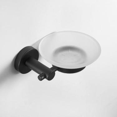 Imagem de Conjunto de ferragens pretas para banheiro em aço inoxidável 304 – Suporte para rolo de papel higiênico de parede, gancho para roupão – resistente, saboneteira