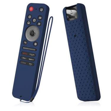 Imagem de AKSHFETH Capa de controle remoto de silicone para LG MR25GA, compatível com Smart TVs LG OLED 2025 C5, B5, G5, série M5, com cordão (azul escuro)