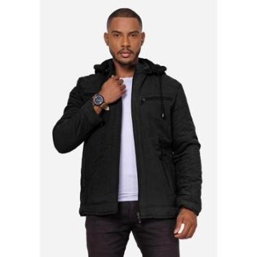 Imagem de Jaqueta Dupla Face La'Oase Elegante Preta Masculina Capuz Removível-Masculino