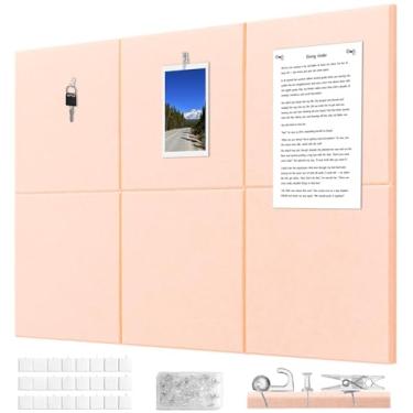 Imagem de G Gamit Quadro de avisos de parede de feltro grande quadro de cortiça alternativo pacote com 6 30 x 30 x 1,2 cm placa de feltro com abas adesivas removíveis seguras para escritório em casa, escola, 91